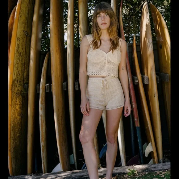 Zara  Cream Crochet Shorts Size S - Picture 3 of 12